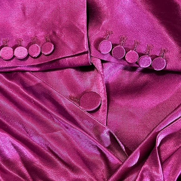 ZARA SATIN BLAZER WITH BUILT IN TIE SASH SIZE S PINK/ FUCHSIA FEMININE ROMANTIC - Picture 14 of 16